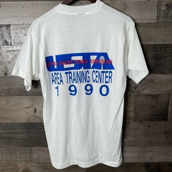 Vintage USTA Tennis 1990 Single Stitch T Shirt Large - Picture 3 of 4